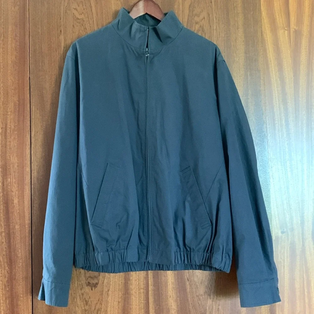 Brooks Brothers 346 Navy Gray Bomber Jacket L